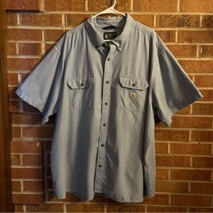 Carhartt Men's 4X Loose Fit Midweight Chambray Short-Sleeve Work Shirt 104369